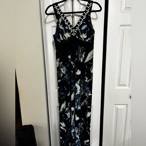 Style & Co. Black and Blue Floral Women's Dress
